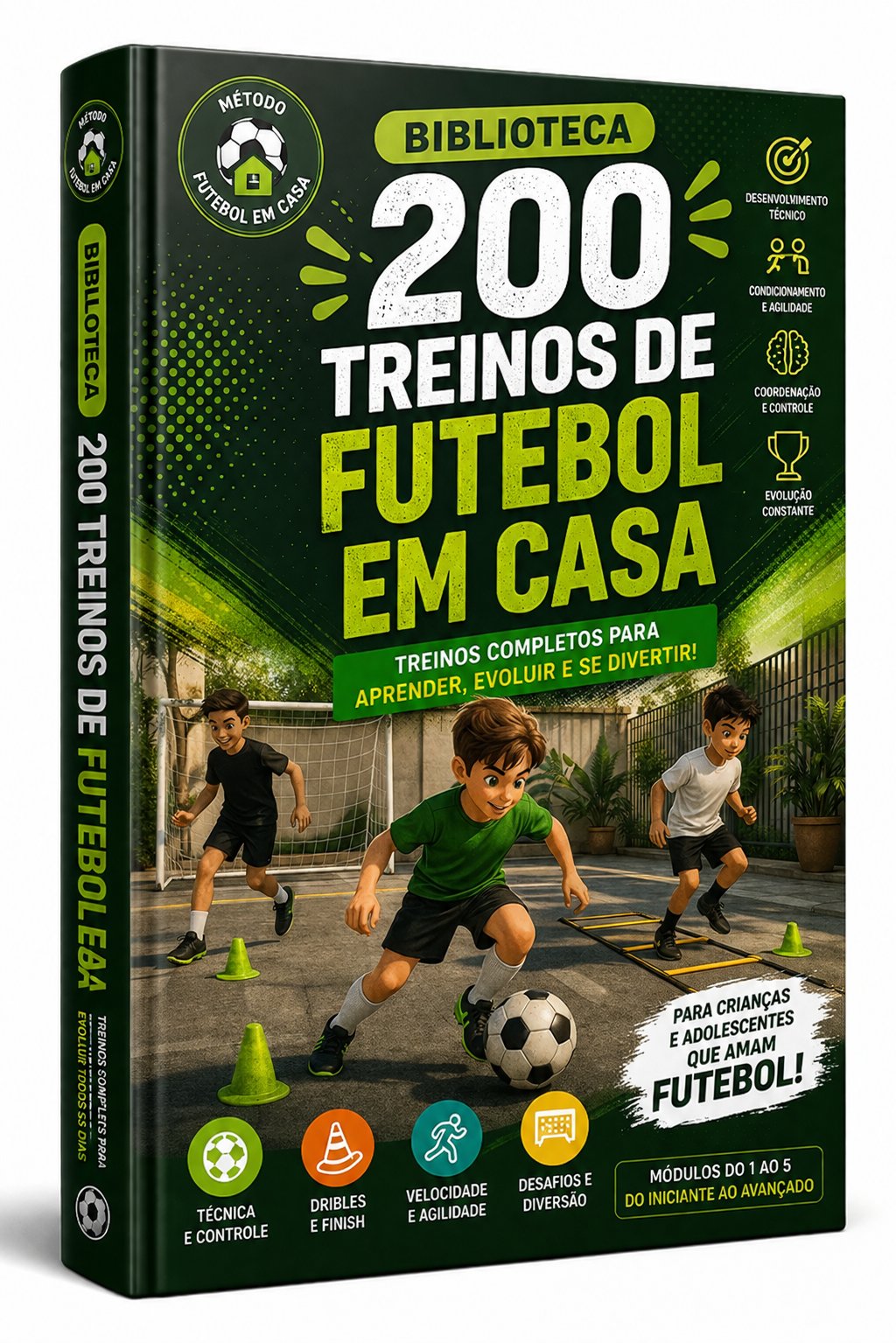 Aplicativo 200 Treinos de Futebol em Casa aberto no celular